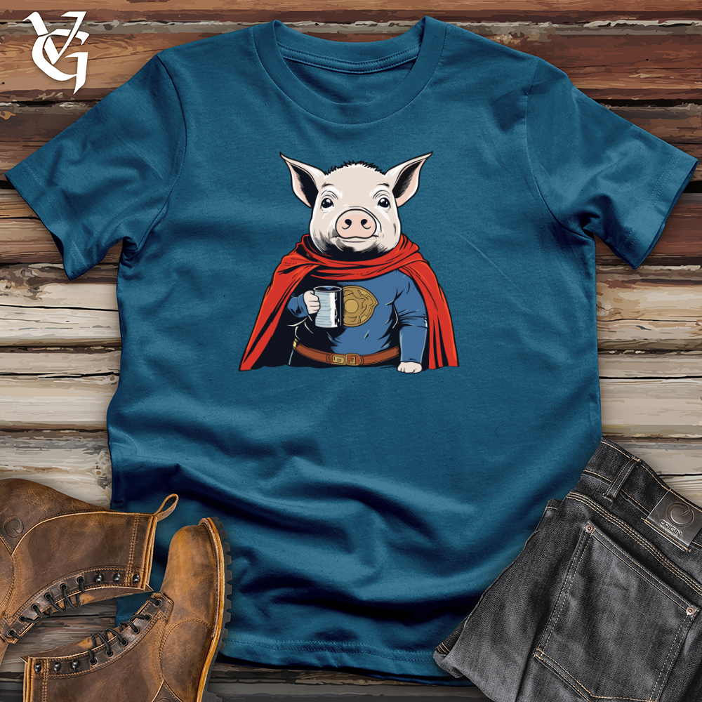 Viking Goods Super Hero Pig Cotton Tee Deep Teal / L