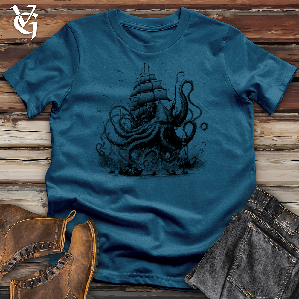 Viking Goods Terror At Sea Cotton Tee Deep Teal / L