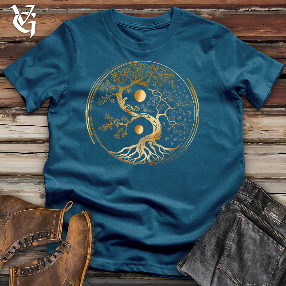 Viking Goods Tree Of Life Yin Yang Cotton Tee Deep Teal / L