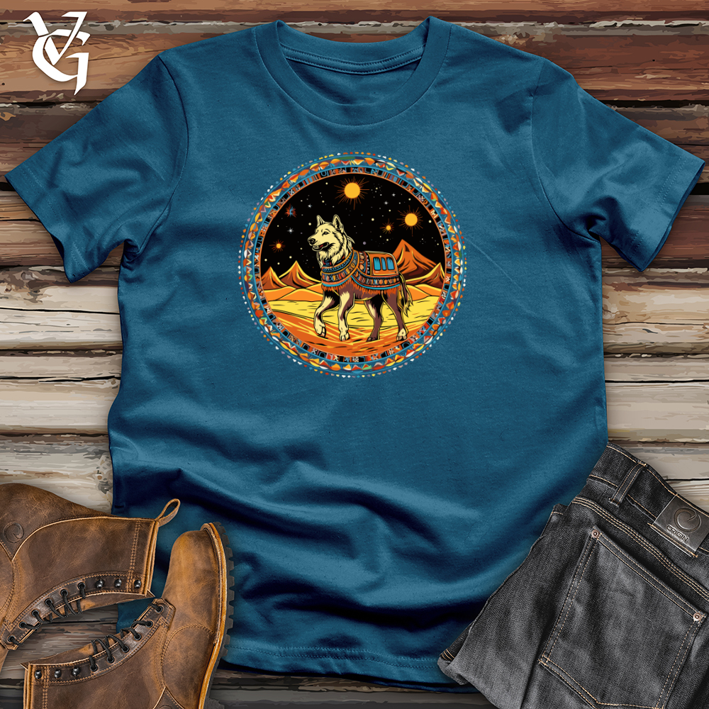 Viking Goods Tribal Canine Cosmos Cotton Tee Deep Teal / L
