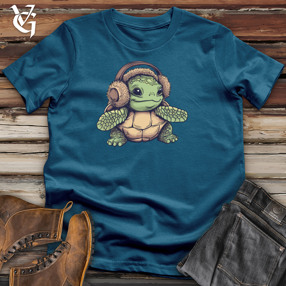 Viking Goods Turtle Cozy Earflaps Cotton Tee Deep Teal / L