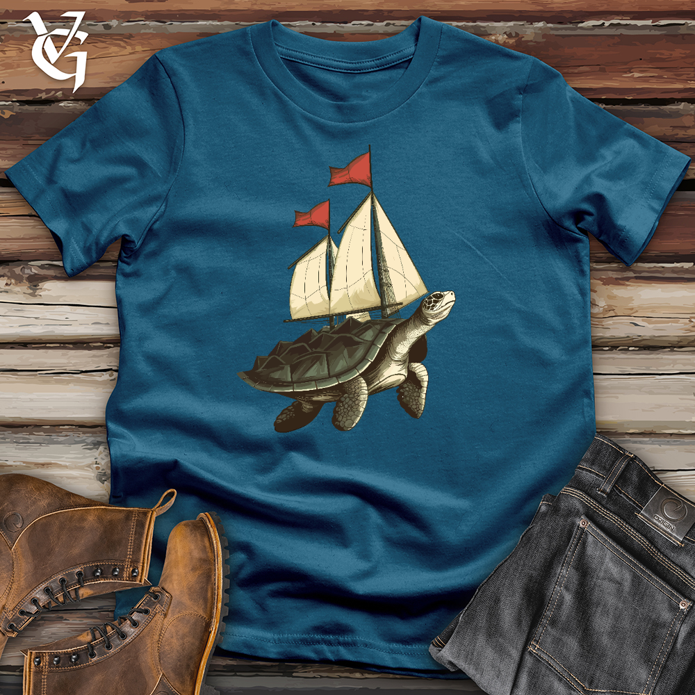 Viking Goods Turtle Sailboat Cotton Tee Deep Teal / L