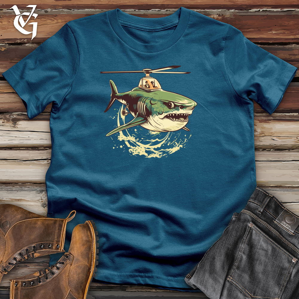 Viking Goods Vintage Chopper Shark Cotton Tee Deep Teal / L