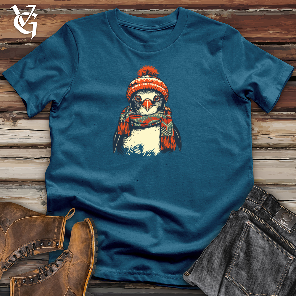 Viking Goods Vintage Frosty Penguin Cotton Tee Deep Teal / L