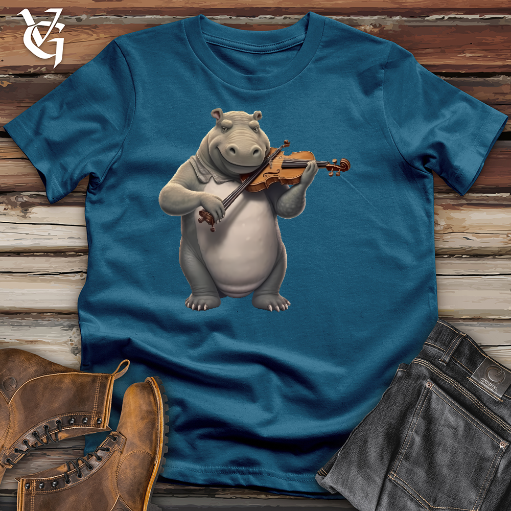 Viking Goods Violinist Hippo Cotton Tee Deep Teal / L