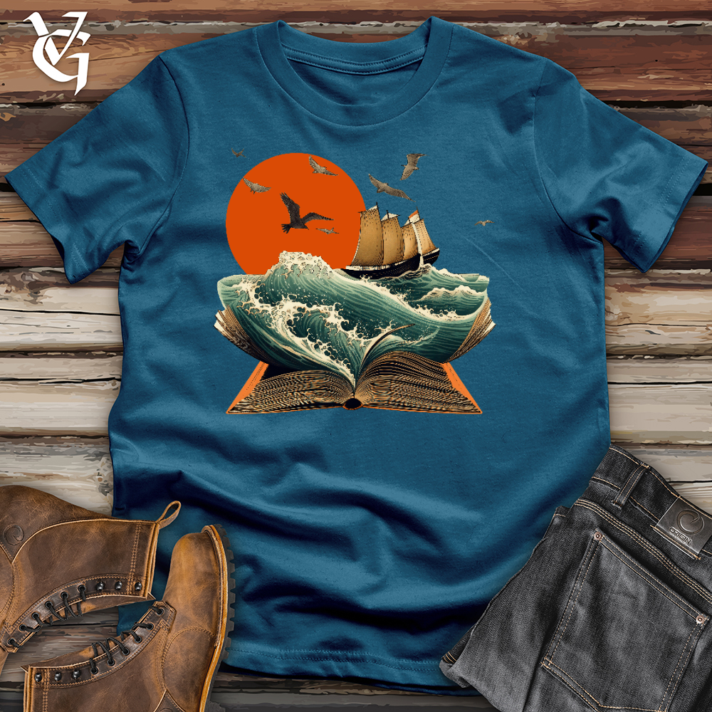 Viking Goods Waves Of Knowledge Cotton Tee Deep Teal / L