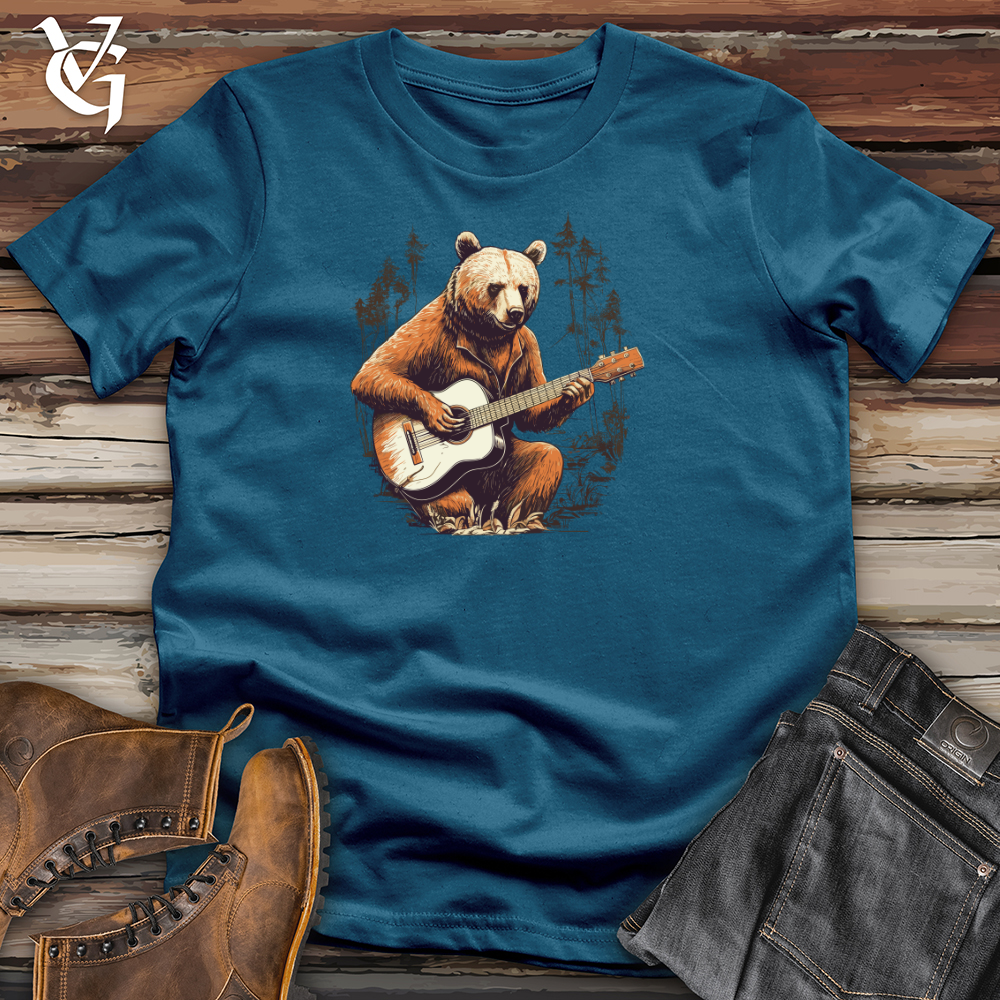 Viking Goods Wild Melodies Guitar Bear Cotton Tee Deep Teal / L
