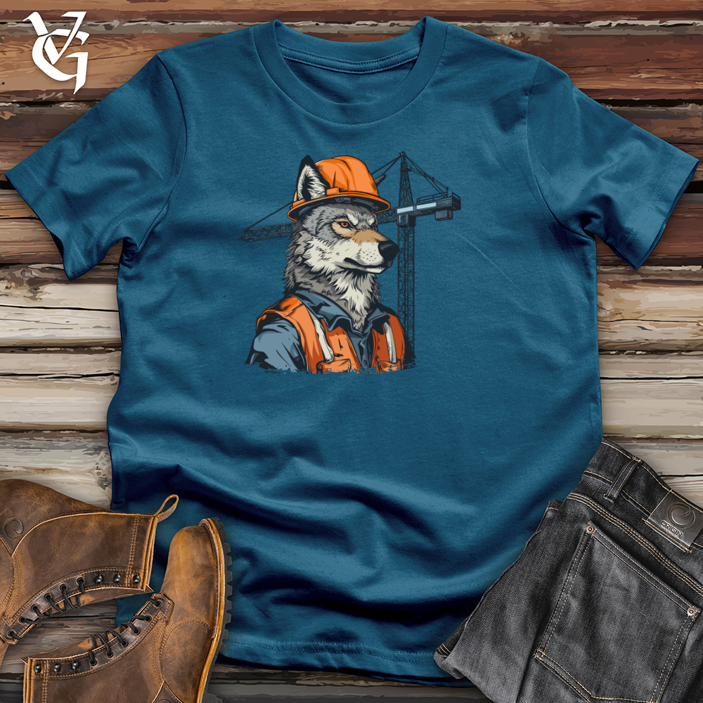 Viking Goods Wolf Construction Chief Cotton Tee Deep Teal / L