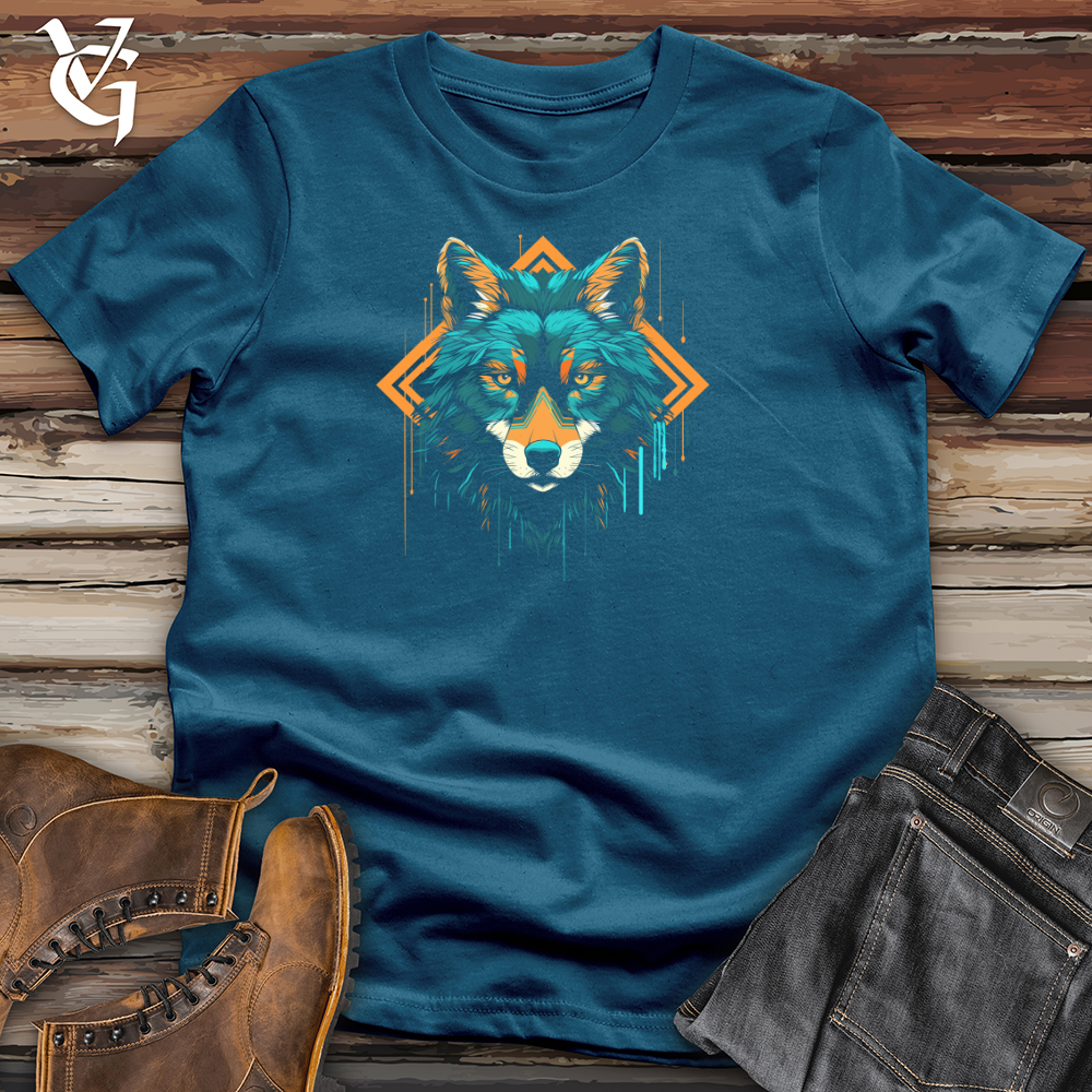 Viking Goods Wolf Geometric Gaze Cotton Tee Deep Teal / L
