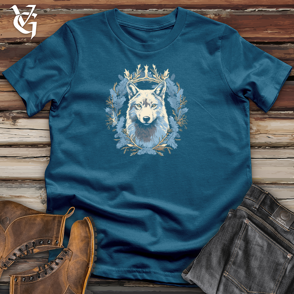 Viking Goods Wolf Winter Majesty Cotton Tee Deep Teal / L