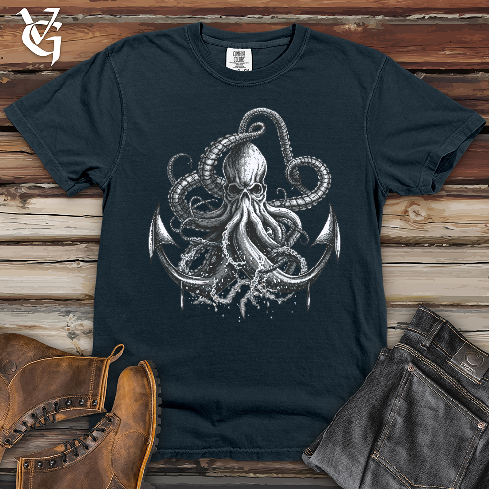 Viking Goods Anchored Octopus Heavy Cotton Comfort Colors Tee Denim / L