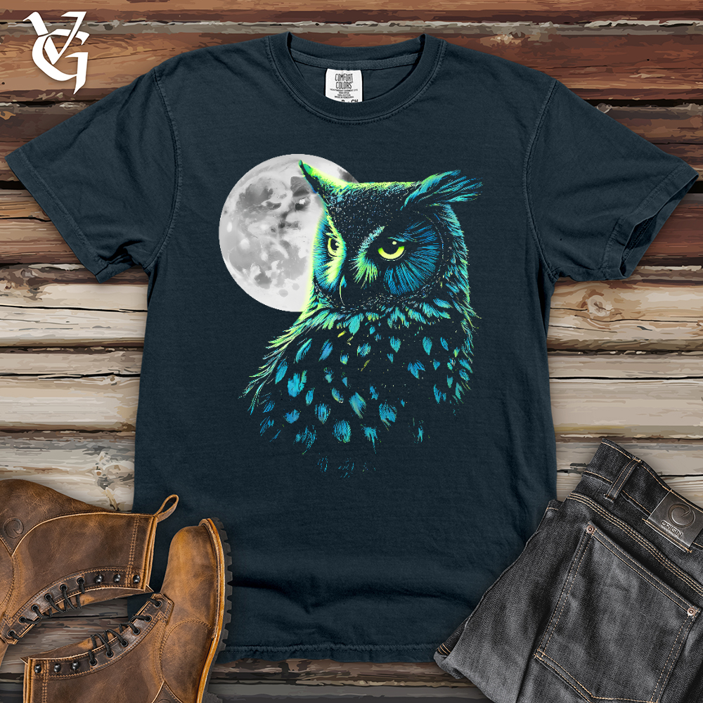 Viking Goods Cosmic Moon Owl Heavy Cotton Comfort Colors Tee Denim / L