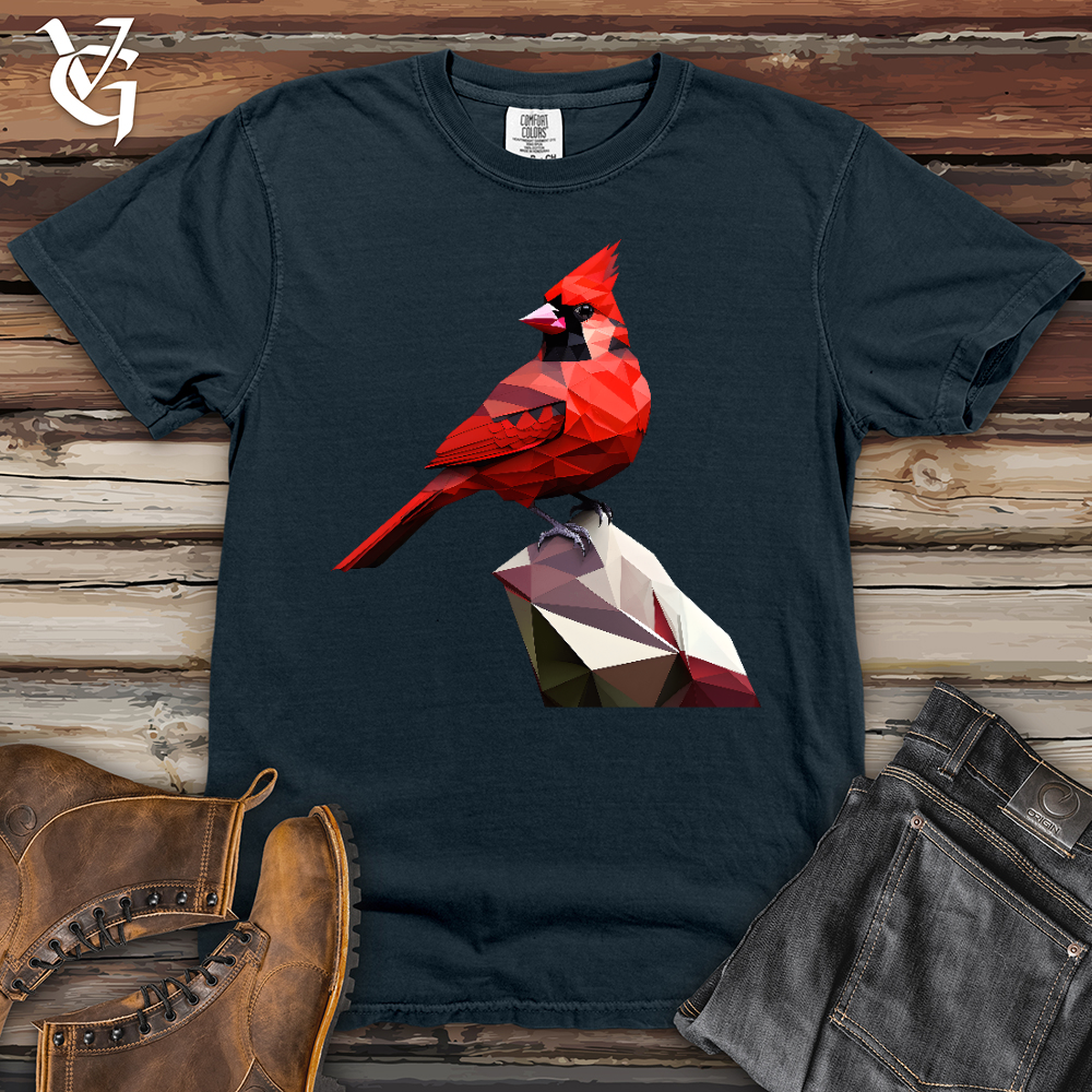 Viking Goods Geometric Cardinal Bird Heavy Cotton Comfort Colors Tee Denim / L
