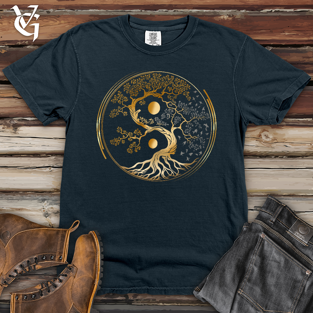 Viking Goods Tree Of Life Yin Yang Heavy Cotton Comfort Colors Tee Denim / L