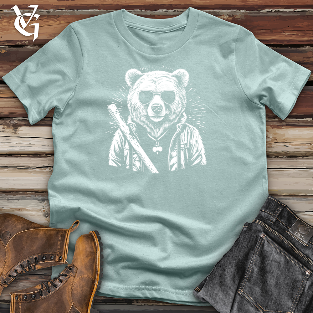 Viking Goods Artistic Bear Shade Cotton Tee Dusty Blue / L