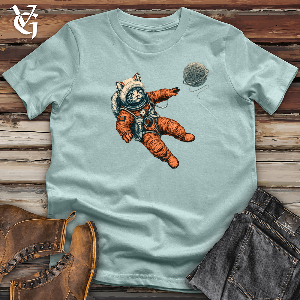 Viking Goods Astronaut Kitty Cotton Tee Dusty Blue / L