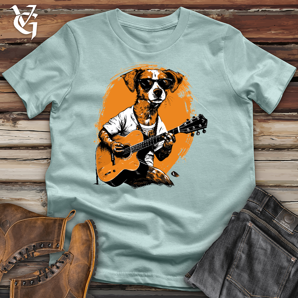Viking Goods Dog Guitarist Cotton Tee Dusty Blue / L