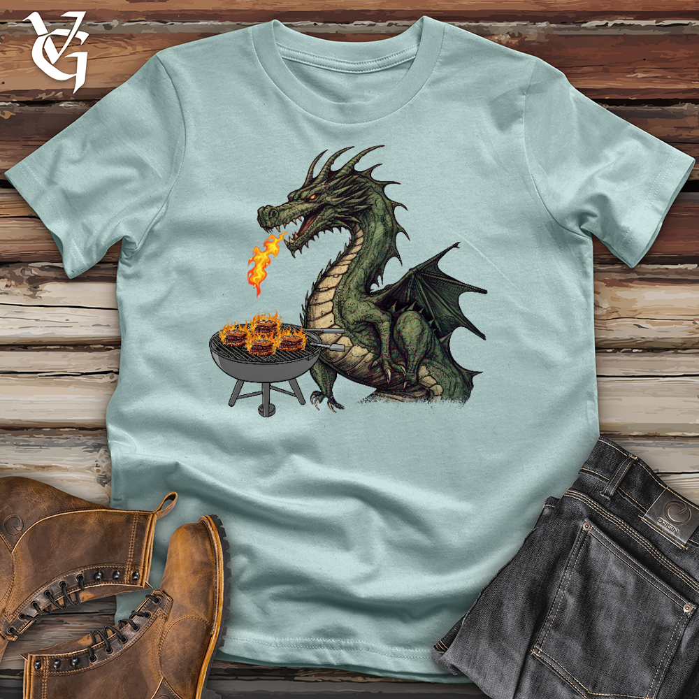 Viking Goods Dragon Grill Master Cotton Tee Dusty Blue / L