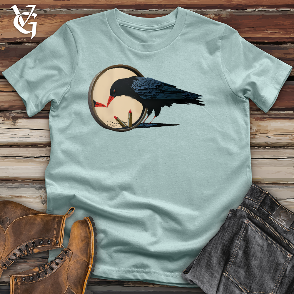 Viking Goods Gorgeous Raven Cotton Tee Dusty Blue / L
