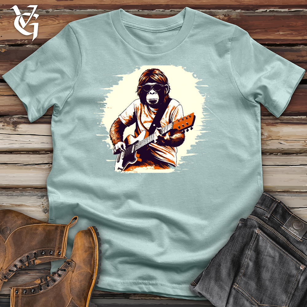Viking Goods Monkey Playing Guitar Cotton Tee Dusty Blue / L