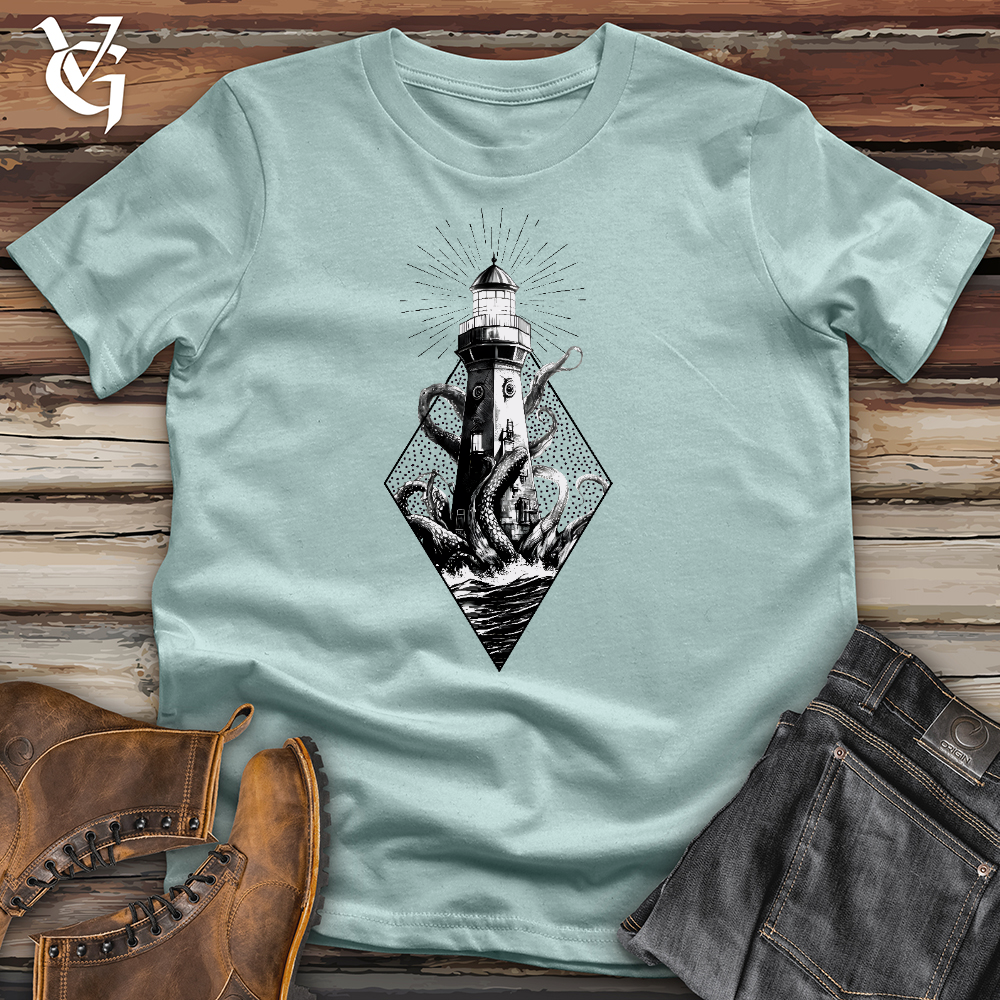 Viking Goods Octopus vs. Lighthouse Cotton Tee Dusty Blue / L