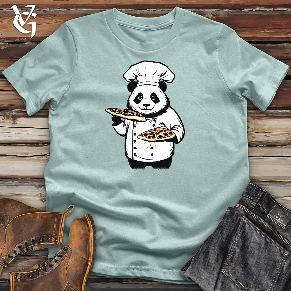 Viking Goods Panda Pizza Chef Cotton Tee Dusty Blue / L
