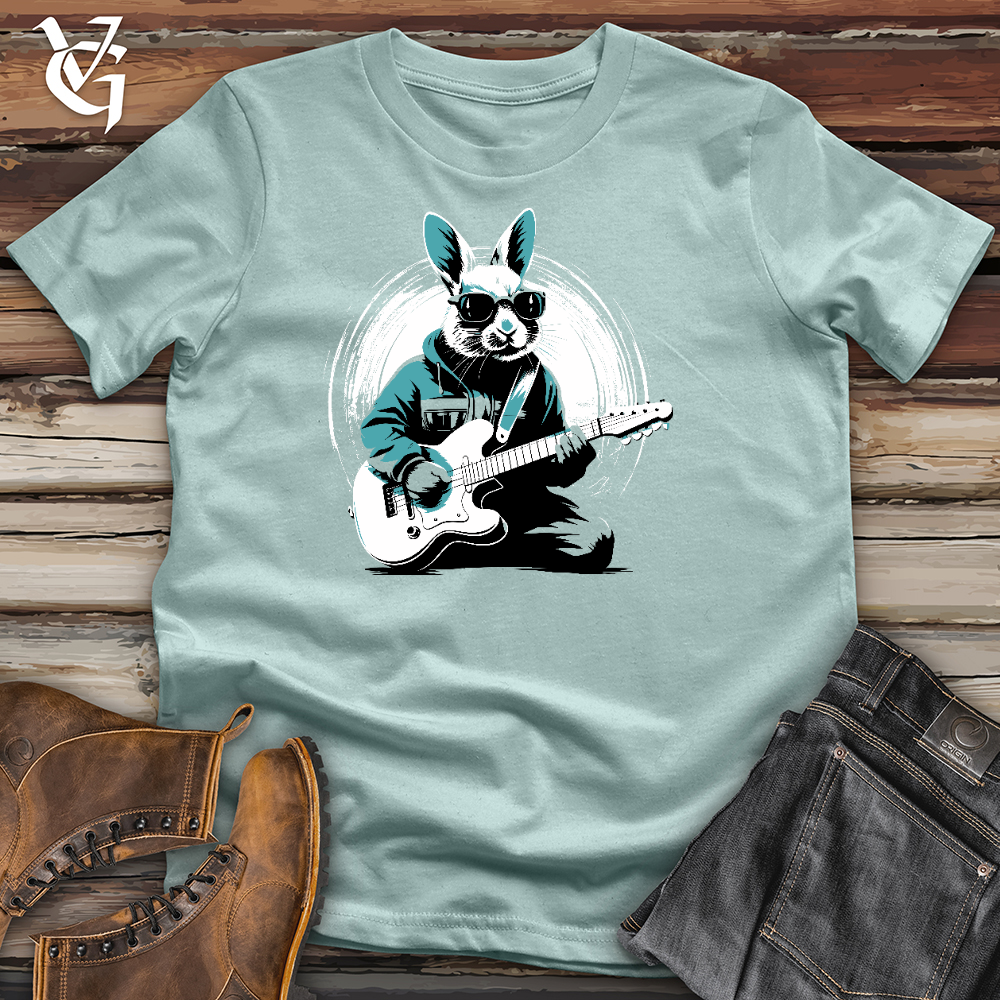 Viking Goods Rabbit Playing Guitar Cotton Tee Dusty Blue / L