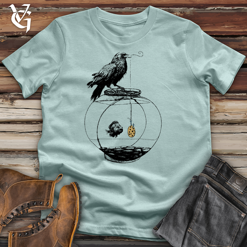 Viking Goods Raven Fishing Cotton Tee Dusty Blue / L