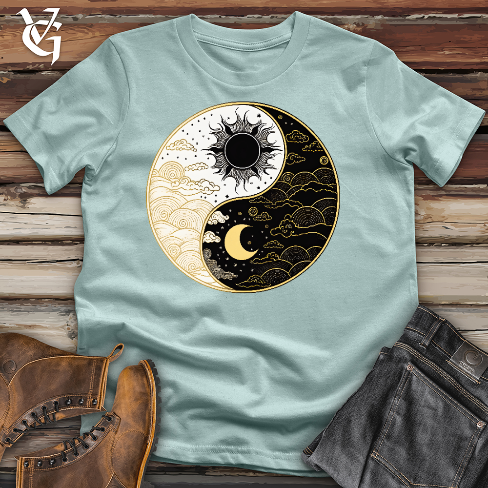 Viking Goods Sun And Moon Yin Yang Cotton Tee Dusty Blue / L