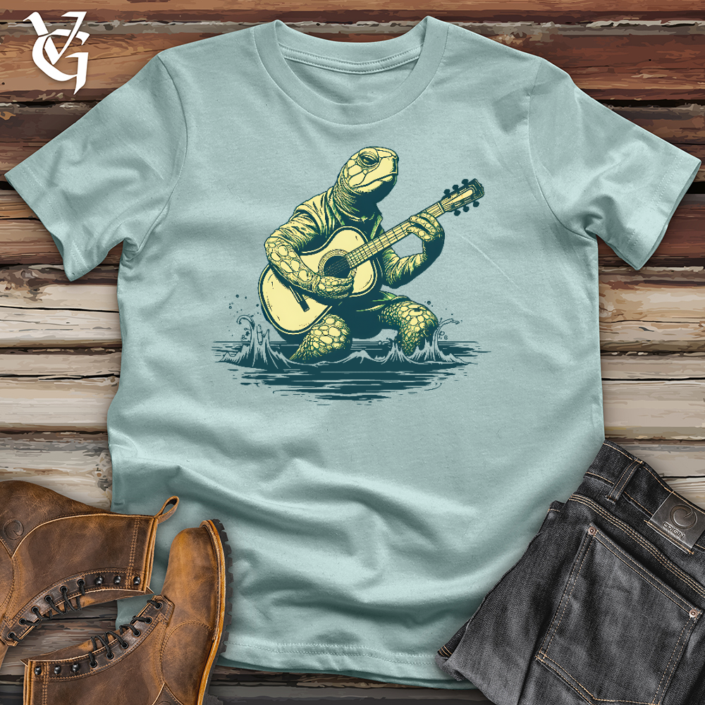 Viking Goods Turtle Playing Guitar Cotton Tee Dusty Blue / L