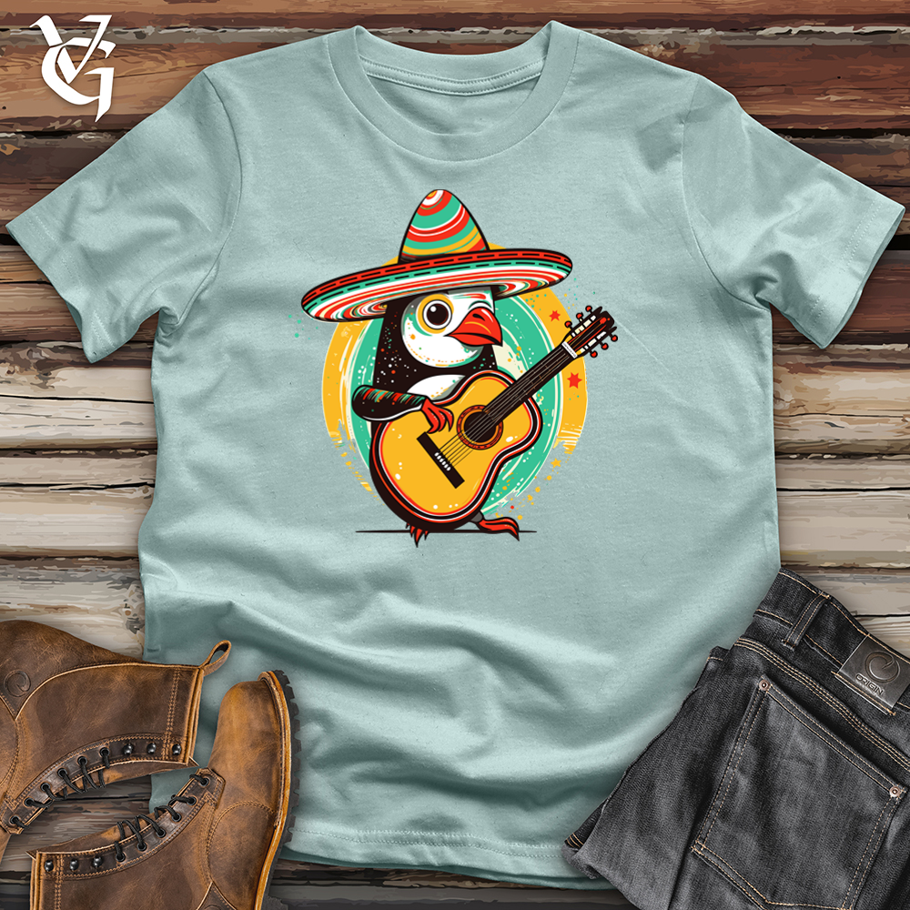 Viking Goods Ukulele Fiesta Penguin Cotton Tee Dusty Blue / L