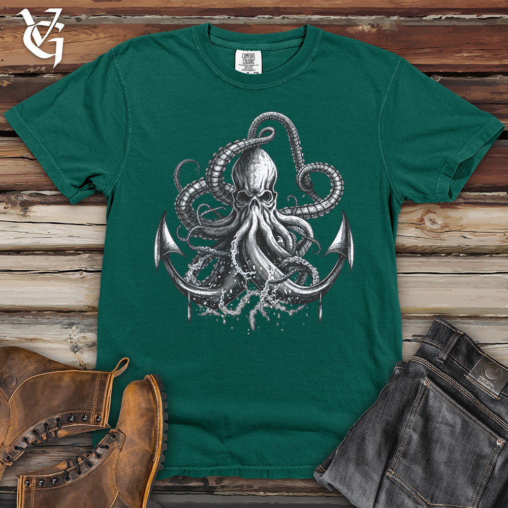 Viking Goods Anchored Octopus Heavy Cotton Comfort Colors Tee Emerald / L