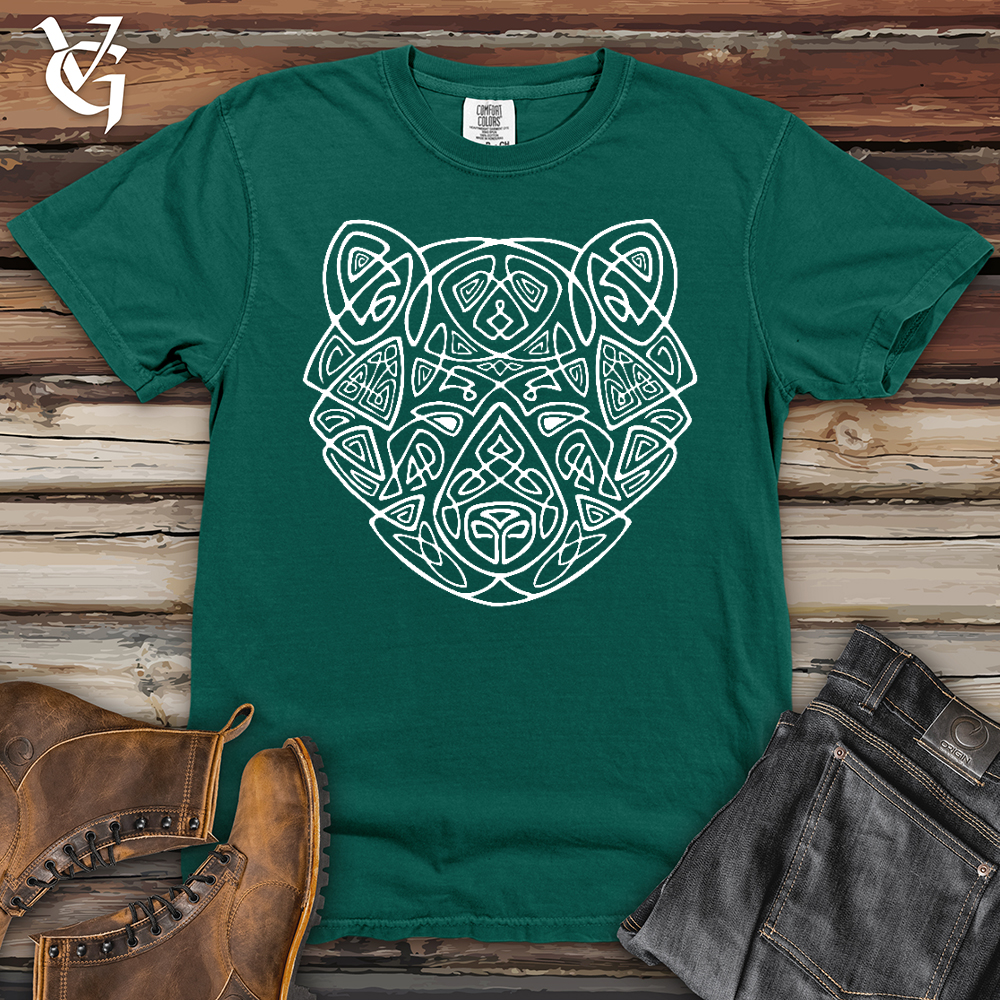 Viking Goods Bear Head Celtic Style Heavy Cotton Comfort Colors Tee Emerald / L