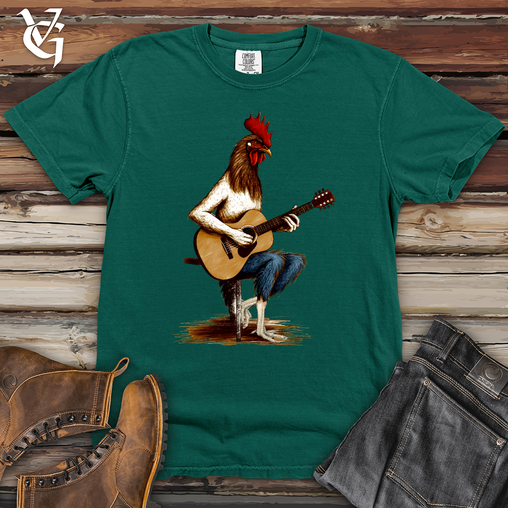 Viking Goods Chicken Guitarist Heavy Cotton Comfort Colors Tee Emerald / L
