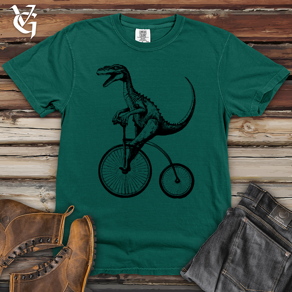 Viking Goods Dinosaur Cyclist Heavy Cotton Comfort Colors Tee Emerald / L