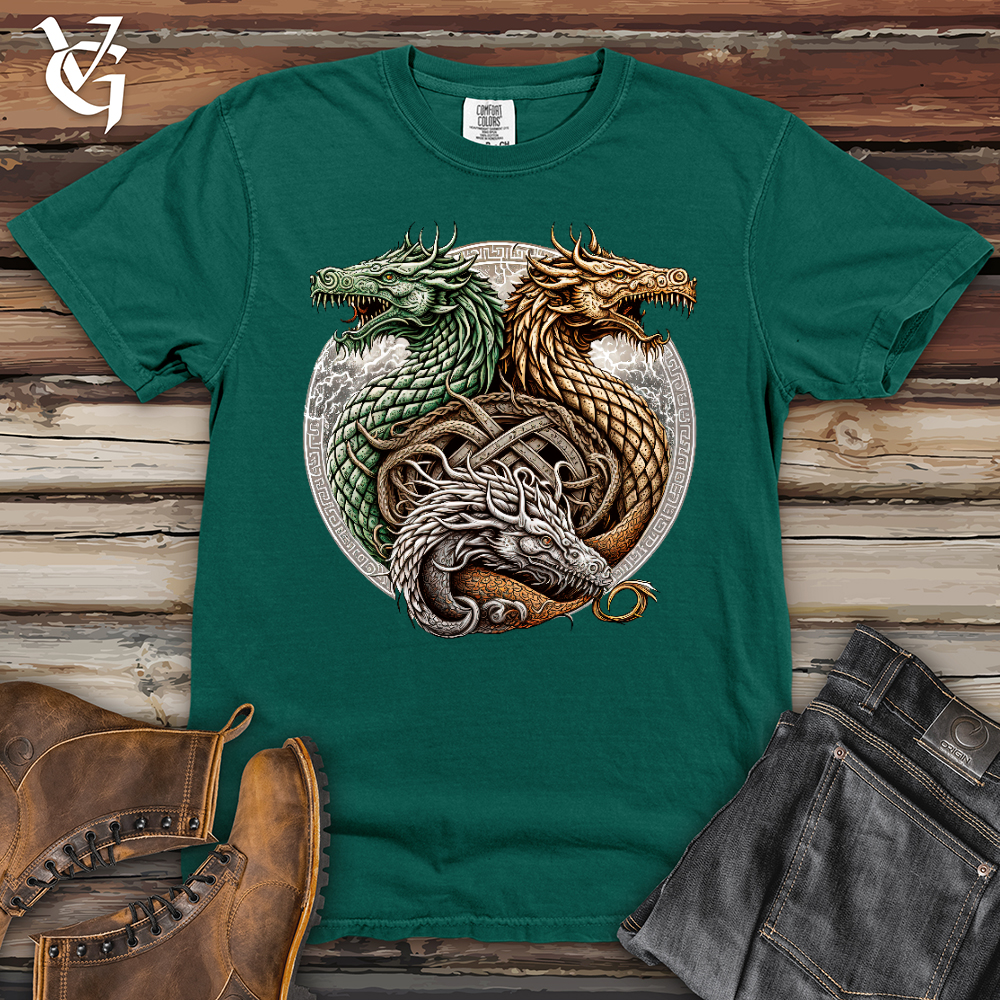 Viking Goods Dragon Trio Viking Heavy Cotton Comfort Colors Tee Emerald / L