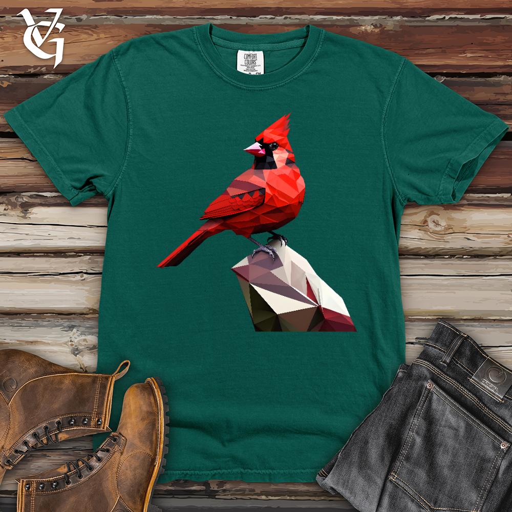 Viking Goods Geometric Cardinal Bird Heavy Cotton Comfort Colors Tee Emerald / L