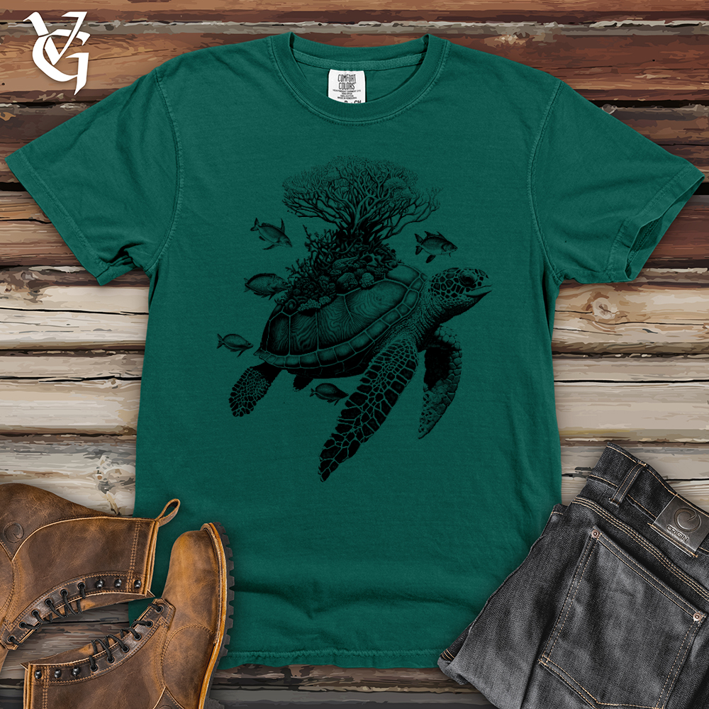 Viking Goods Sea Turtle Heavy Cotton Comfort Colors Tee Emerald / L
