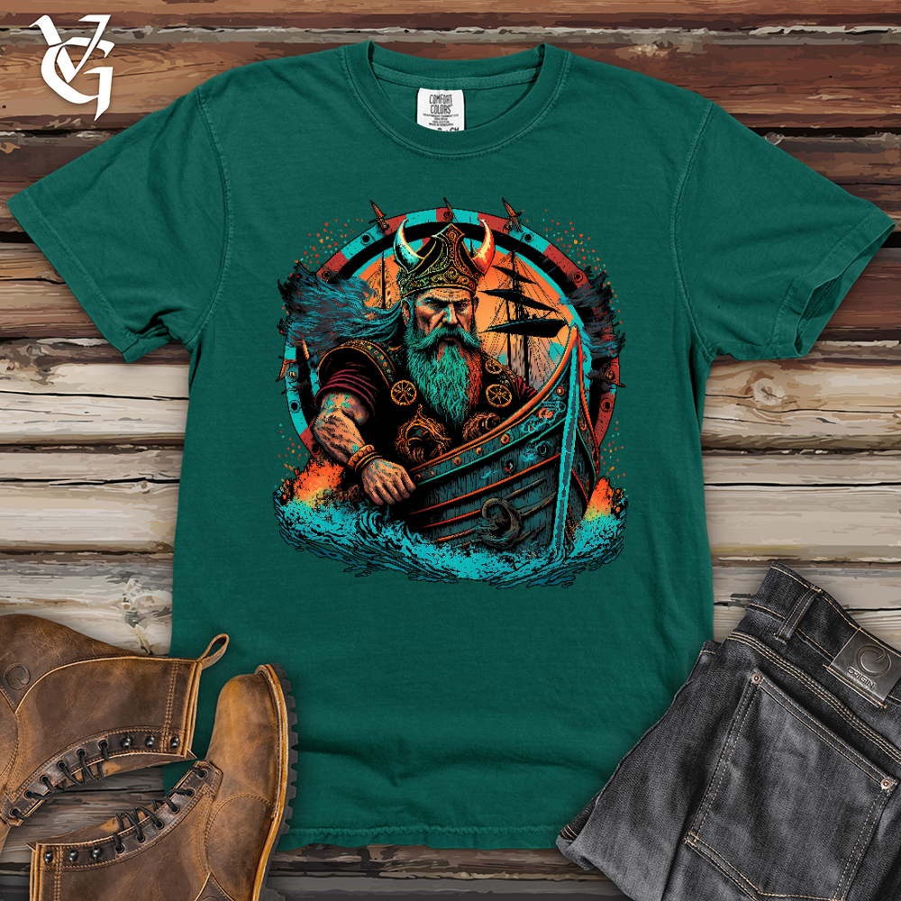 Viking Goods Viking Ship Heavy Cotton Comfort Colors Tee Emerald / L