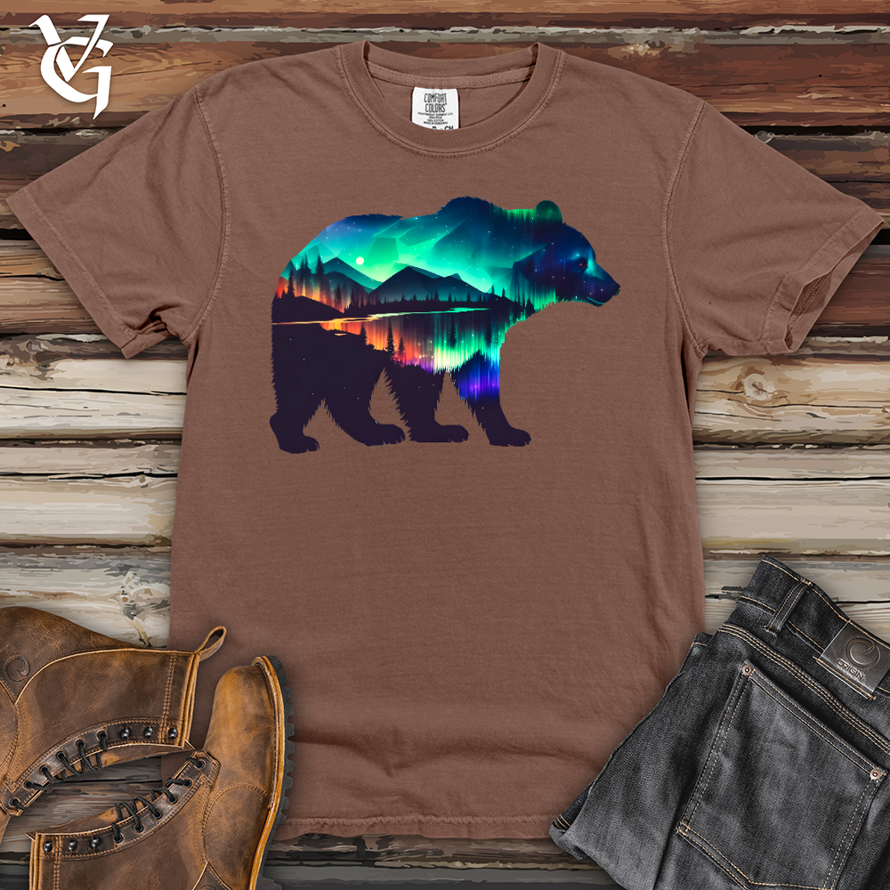 Viking Goods Northern Lights Bear Heavy Cotton Comfort Colors Tee Espresso / L