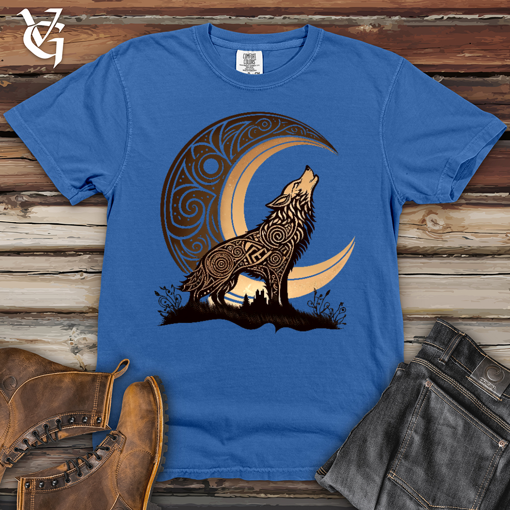 Viking Goods Celtic Wolf Heavy Cotton Comfort Colors Tee Flo Blue / L
