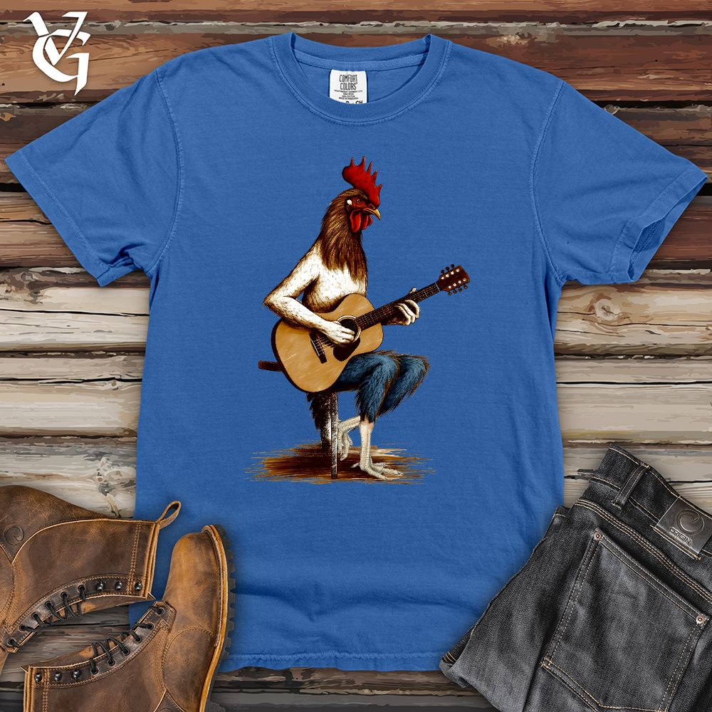 Viking Goods Chicken Guitarist Heavy Cotton Comfort Colors Tee Flo Blue / L