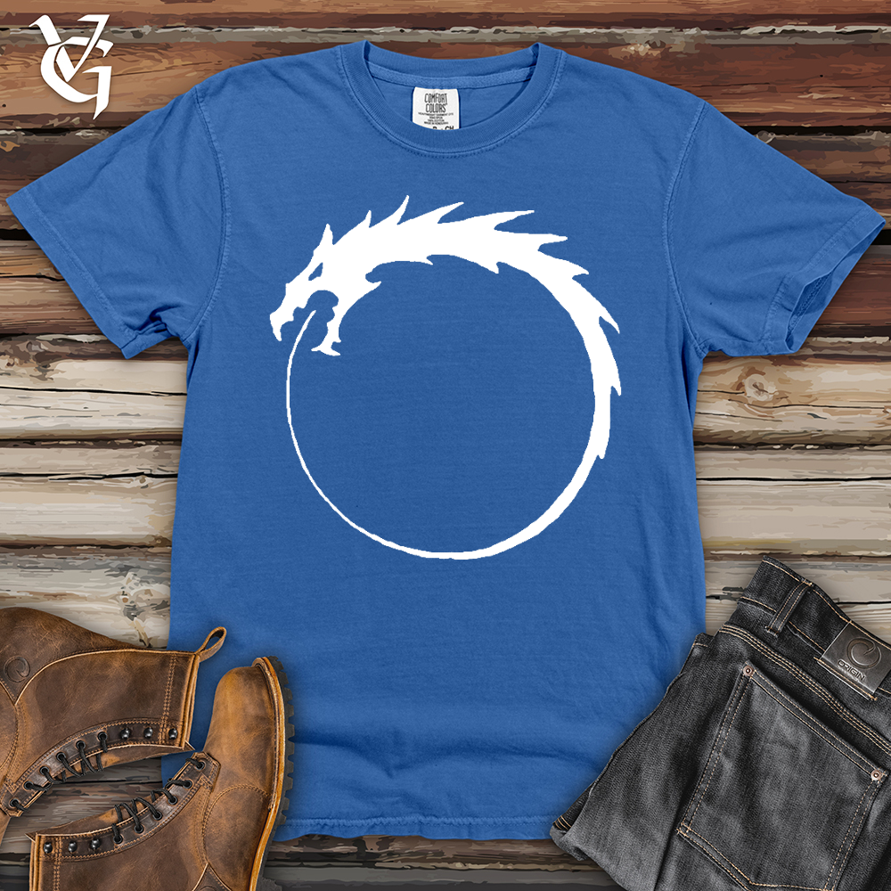 Viking Goods Dragon Circle Heavy Cotton Comfort Colors Tee Flo Blue / L