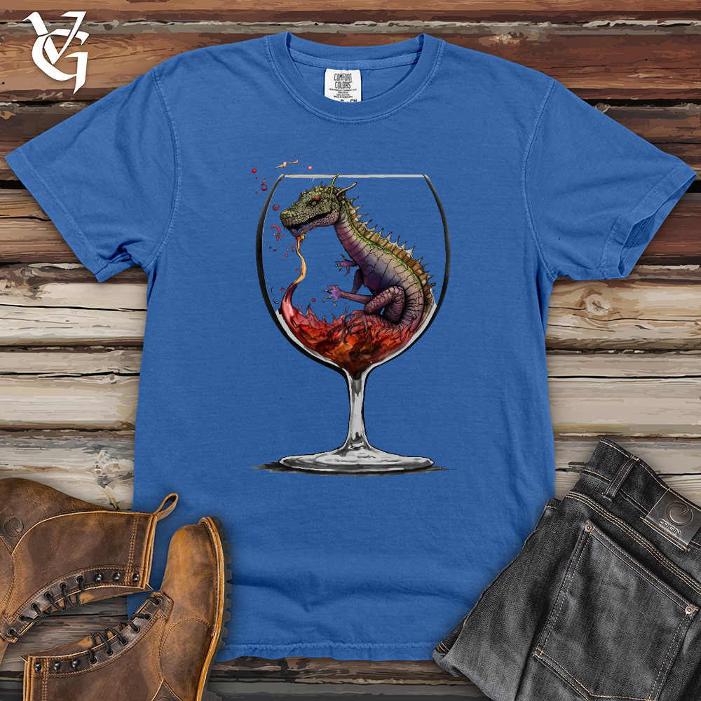 Viking Goods Dragons Drink Heavy Cotton Comfort Colors Tee Flo Blue / L