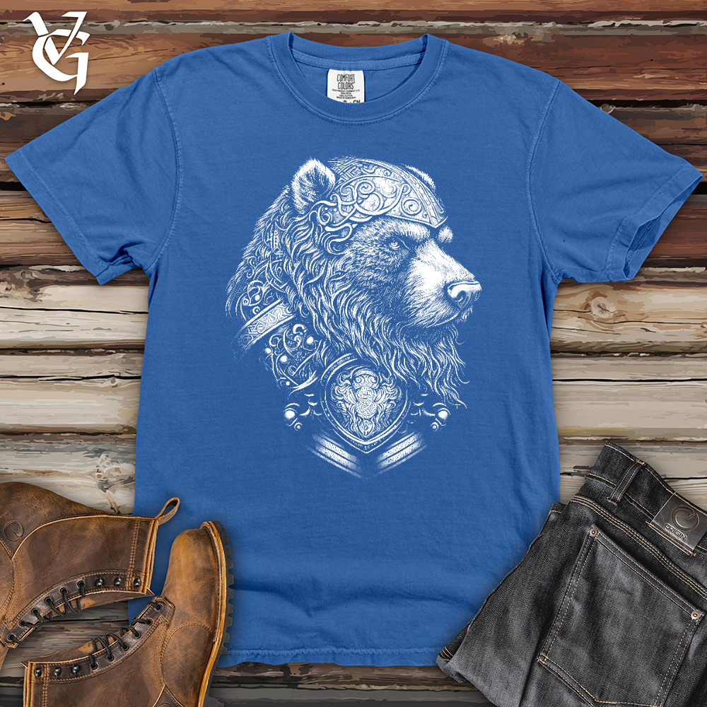 Viking Goods Handsome Celtic Bear Heavy Cotton Comfort Colors Tee Flo Blue / L