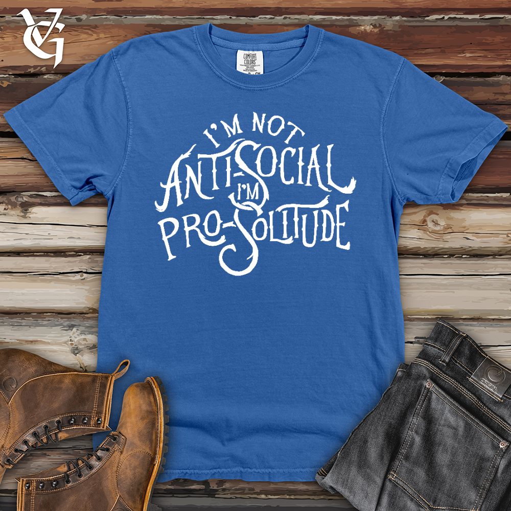 Viking Goods I'm Not AntiSocial Heavy Cotton Comfort Colors Tee Flo Blue / L