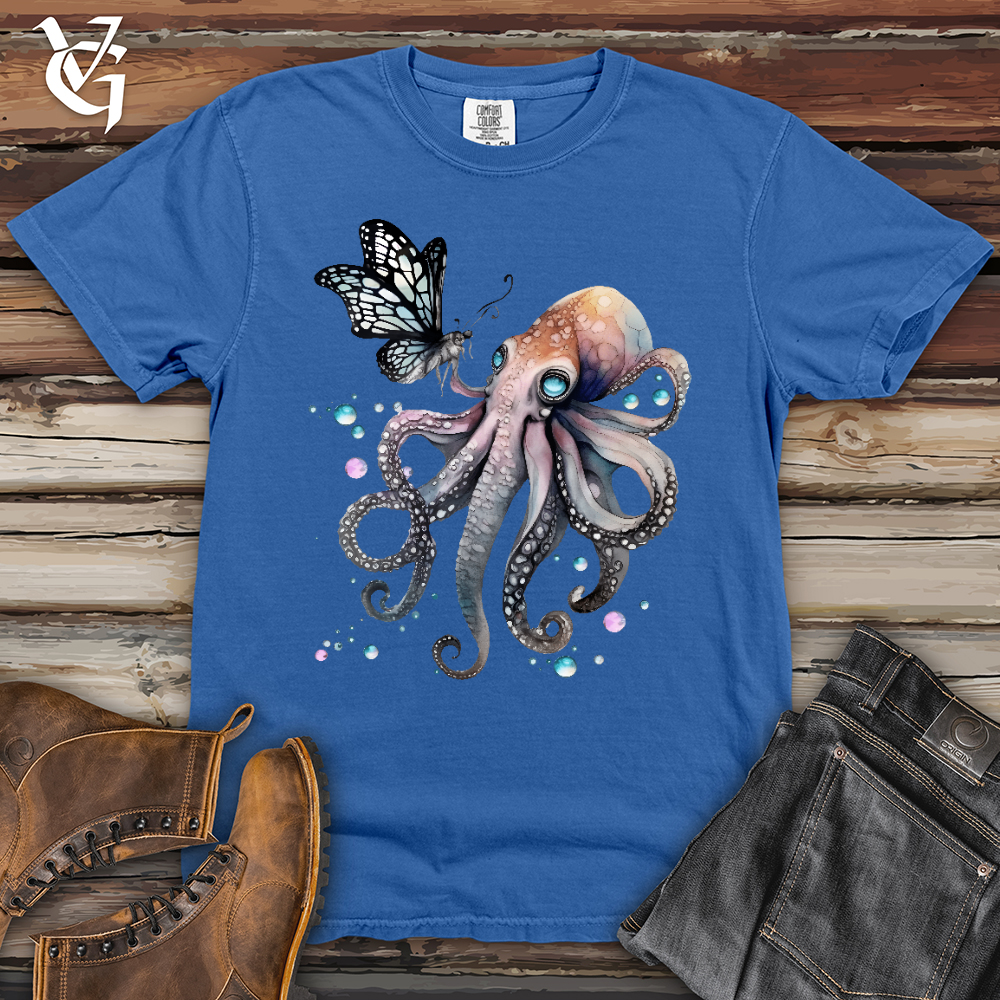 Viking Goods Octopus Butterfly Heavy Cotton Comfort Colors Tee Flo Blue / L