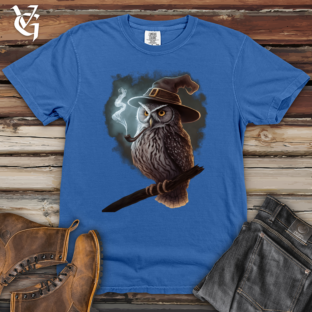 Viking Goods Owl Wizard Heavy Cotton Comfort Colors Tee Flo Blue / L