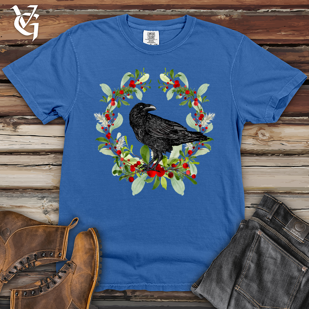 Viking Goods Raven of the Holly Heavy Cotton Comfort Colors Tee Flo Blue / L
