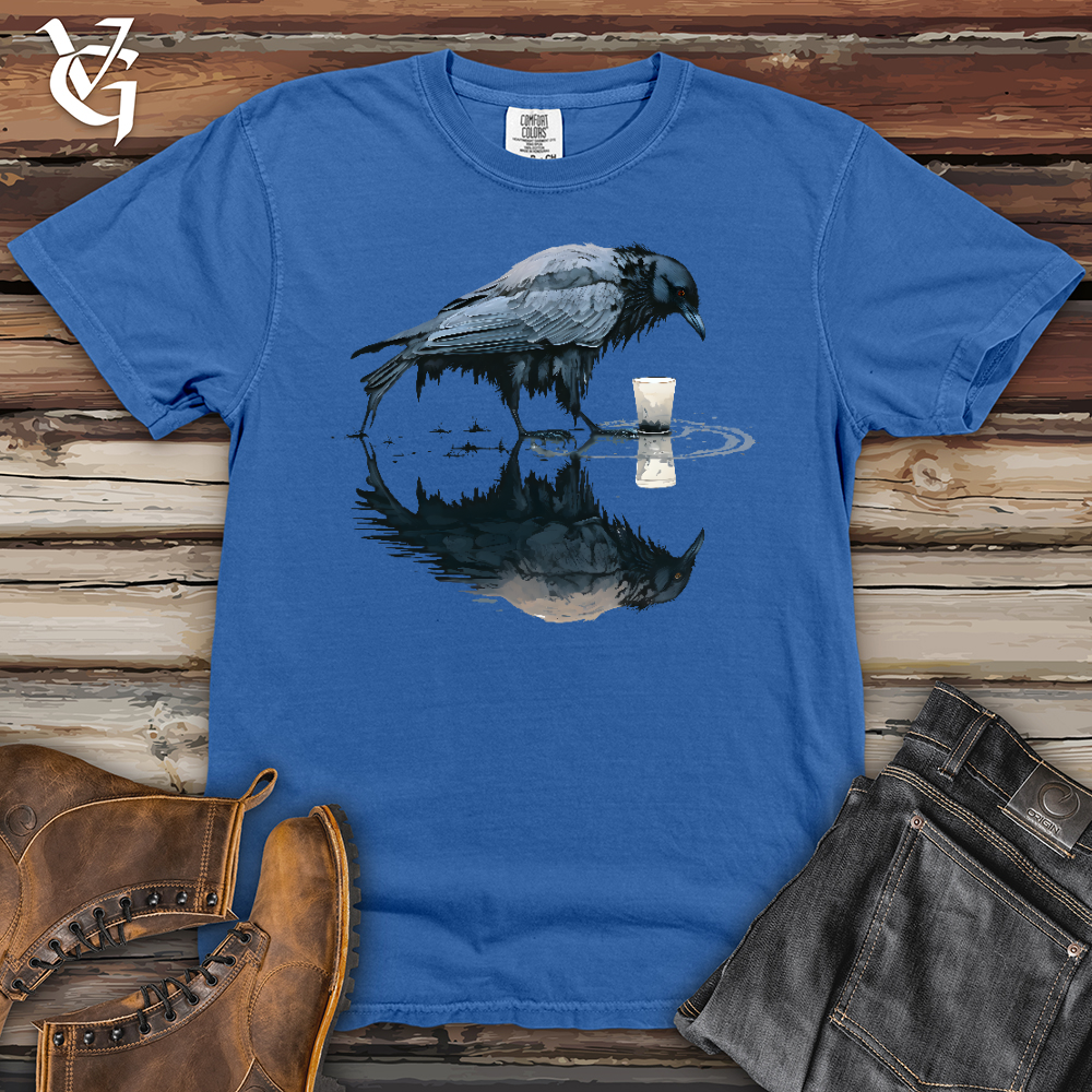 Viking Goods Raven Reflection Heavy Cotton Comfort Colors Tee Flo Blue / L